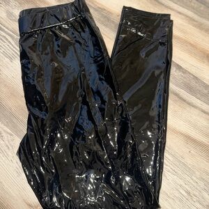 SHEIN Glossy Black Vinyl Leggings